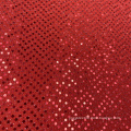 Red Knitted Sequined Fabric for Dress